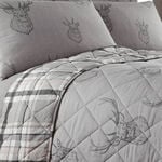 Brushed Cotton Stag Charcoal Bedspread 200cm x 220cm 