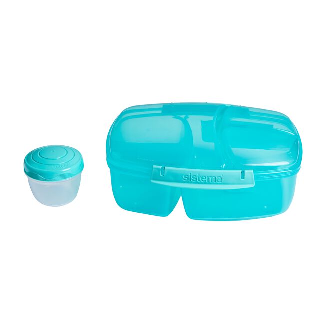 Sistema Triple Split Lunch Box with Yogurt Pot