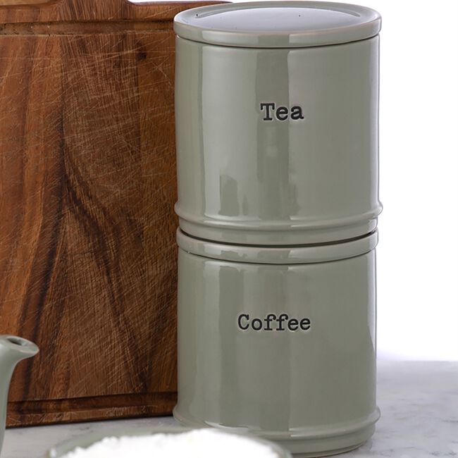 Price & Kensington Set Of 3 Canisters - Sage Green