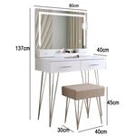 Sophia LED Mirror Dressing Table With Stool
