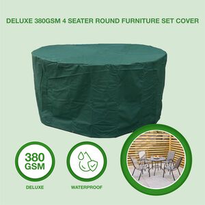 Deluxe 380GSM 4 Seater Round Furniture Set Cover 