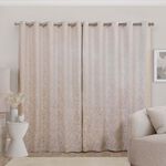 BRUSHED FLORAL IVORY  90x90 Curtain