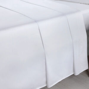 SB FLAT SHEET 500 Threadcount Cotton White
