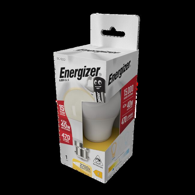 Energizer GLS B22 LED Bulb Opal 5.6W (EQ40W)