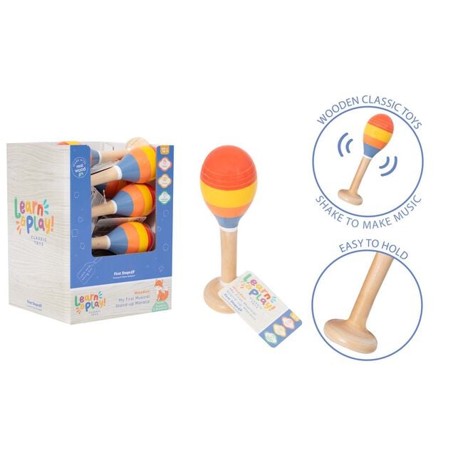 Learn & Play Stand Up Maracas Wooden Toy