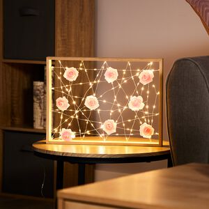 Light Up Pink Roses Wall Decoration