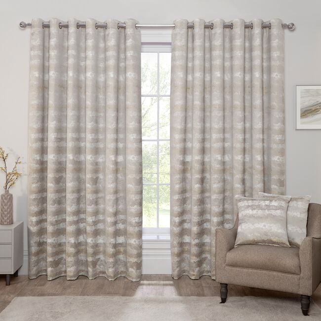 SUNSET STRIPES GREY/OCHRE 66x54 Curtain