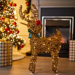 Wicker Reindeer with Warm White LED