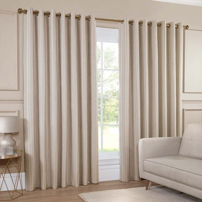 BLACKOUT & THERMAL STRIPE SAND 66x54 Curtain