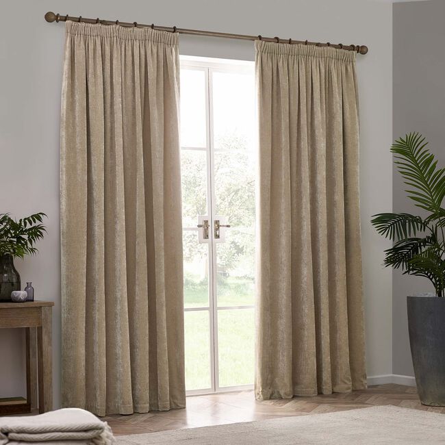 YARD PENCIL PLEAT CHENILLE NATURAL  66x90 Curtain