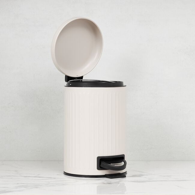 PIFCO RIBBED 3L BEIGE Bathroom Bin