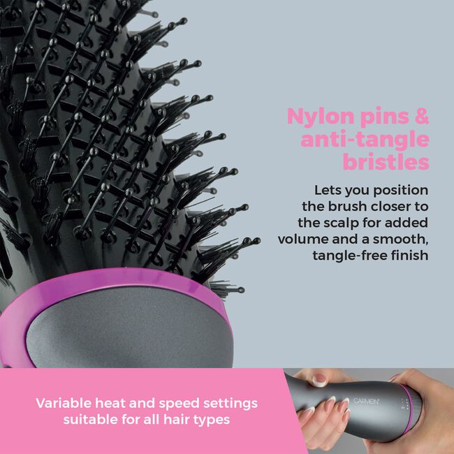 Carmen Neon Oval 2-In-1 Hot Air Brush