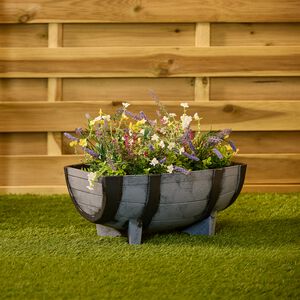 Half Barrel Plant Pot Grey 12"