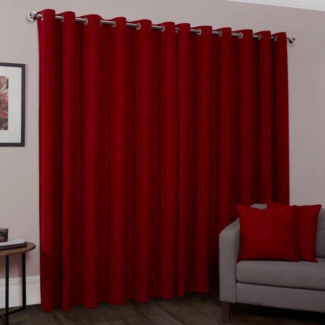 BLACKOUT & THERMAL CORDUROY RED 66x72 Curtain