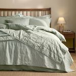 YARD HEBDEN STRIPE FOREST/ BAY GREEN 150x200cm Bedspread 