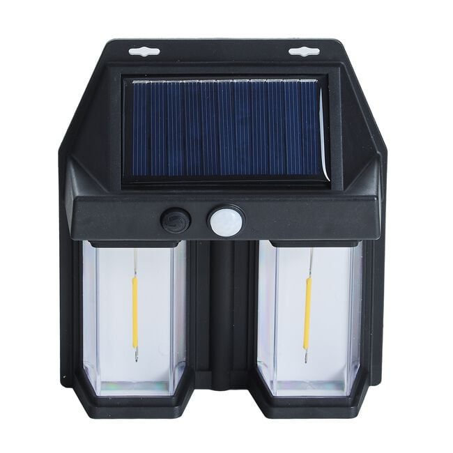 Dual Bulb Solar Wall Light with PIR Sensor