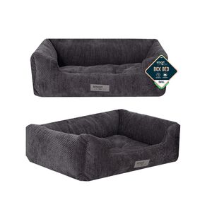 GREY TWILL PET BED SMALL 46X36X15CM