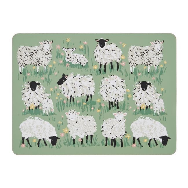 Woolly Sheep Cork Placemats 4 Pack