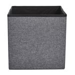 SMALL FOLDING GREY STORAGE Ottoman