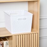Geometric 19L White Storage Basket