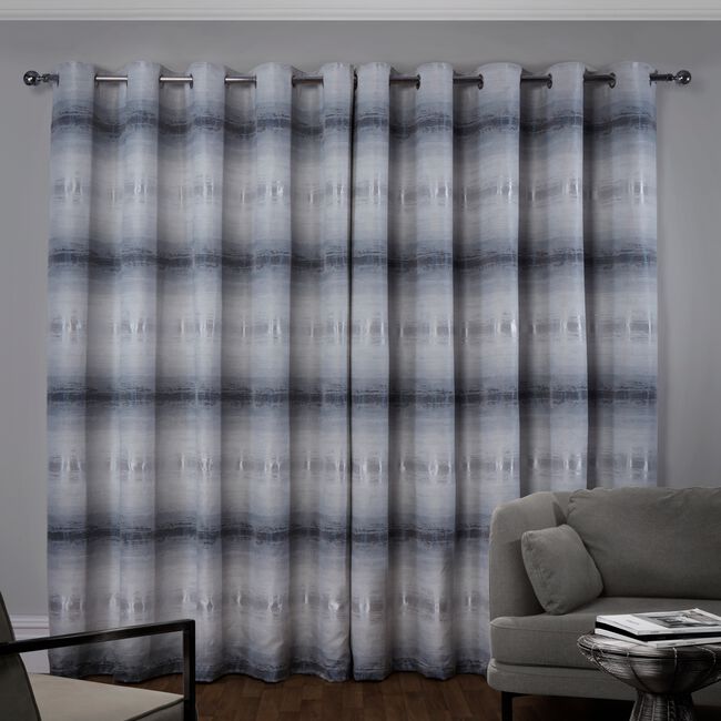 OMBRE BANDS SILVER 66x72 Curtain