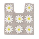 Daisy Tufted Pedestal Mat 50cm x 50cm - Grey