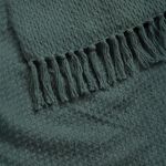 DRIFT HOME HAYDEN 100% RECYCLED COTTON GREEN 200x200cm Throw