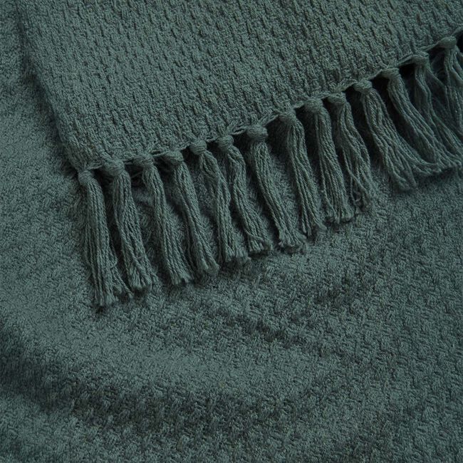 DRIFT HOME HAYDEN 100% RECYCLED COTTON GREEN 200x200cm Throw