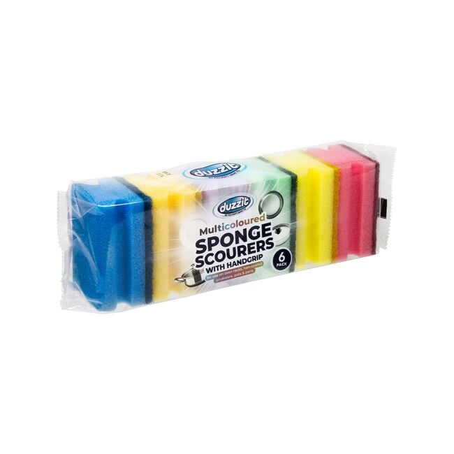 Duzzit 6 Multicolour Sponge Scourers