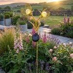 60cm Solar Metal Flower Garden Stake - Yellow