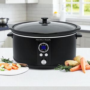 Hamilton Beach 6.5L Digital Black Slow Cooker 