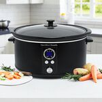 Hamilton Beach 6.5L Digital Black Slow Cooker 