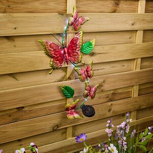 Solar Butterfly Vine Wall Light Art