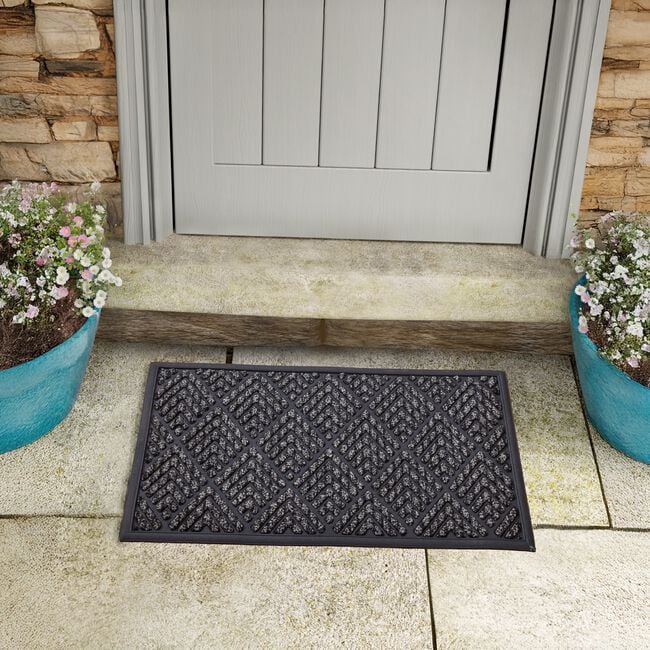 Cable Knit Diamond Door Mat 45cm x 75cm