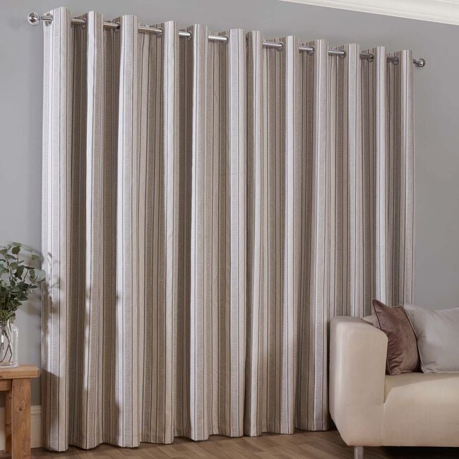 BLACKOUT DOPE DYE WOVEN STRIPE NATURAL 66x54 Curtain