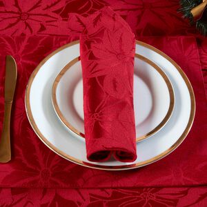 Poinsettia Damask Red Placemat - 2 Pack