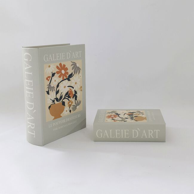 Galeie D'Art Grey Set Of 2 Storage Book Boxes  