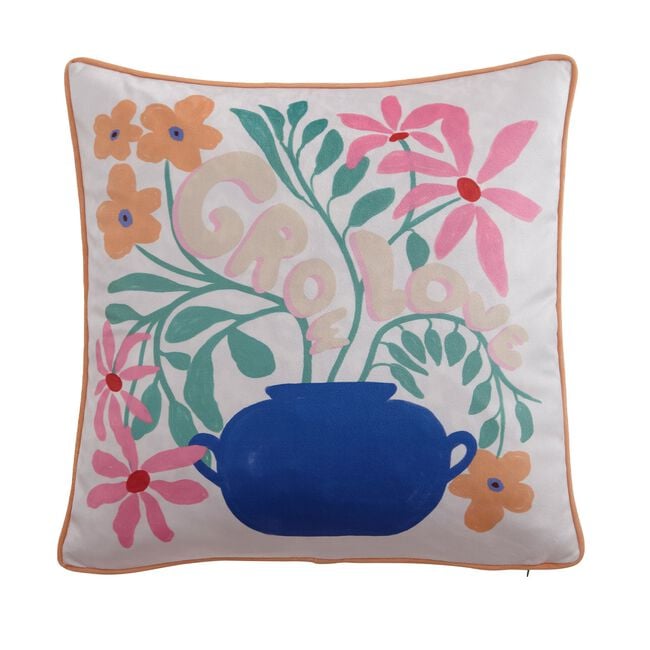 Flora Cushion 45cm x 45cm - Natural