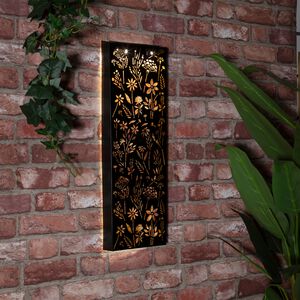 Flowers Solar Metal Garden Wall Panel