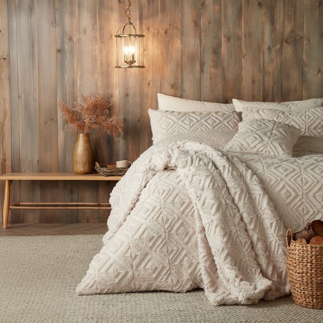 SINGLE DUVET COVER Fusion Geo Fleece Natural