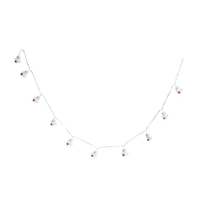 10 Warm White LED Ghost With Pumpkin String Lights