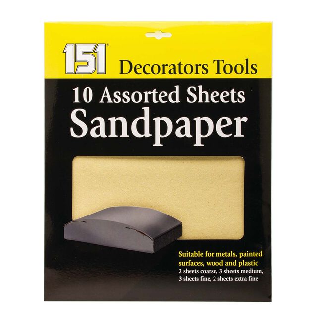 Assorted Sheets Sandpaper 10Pk