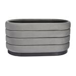 LARGE OVAL GREY VELVET Ottoman