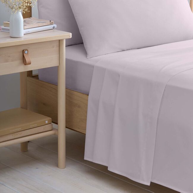 SINGLE FLAT SHEET Luxury Percale Blush Pink 7E