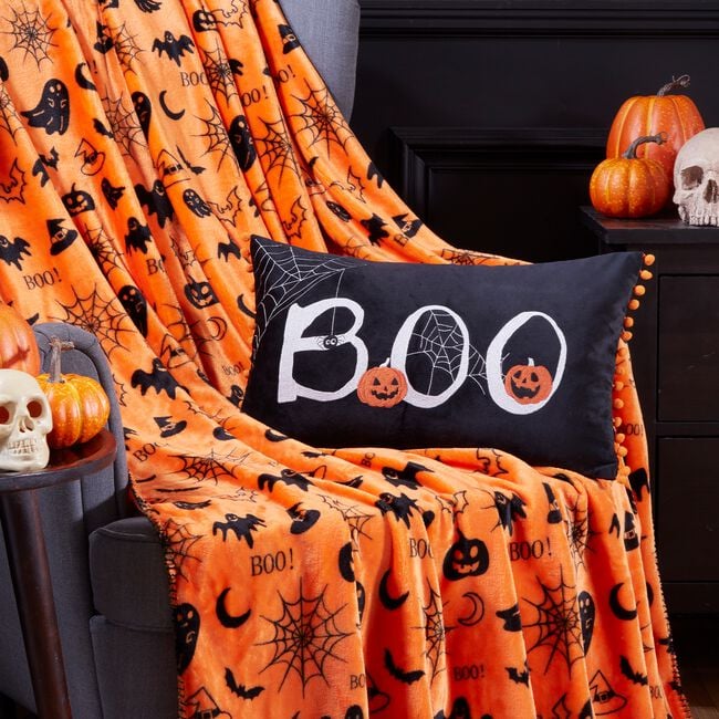 Embroidered Boo Cushion 30cm x 50cm