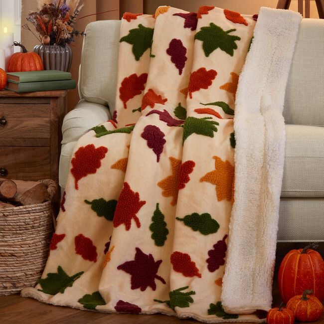 Nicole Day Carved Leaves Multi 120cm x 150cm Throw