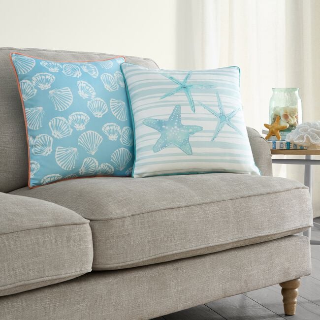 Sea-Stars Cushion 45cm x 45cm - Duck Egg