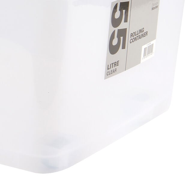 55L Rolling Storage Box Clear
