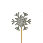 Glitter Snowflake Cupcake Toppers 12 Pack - Silver