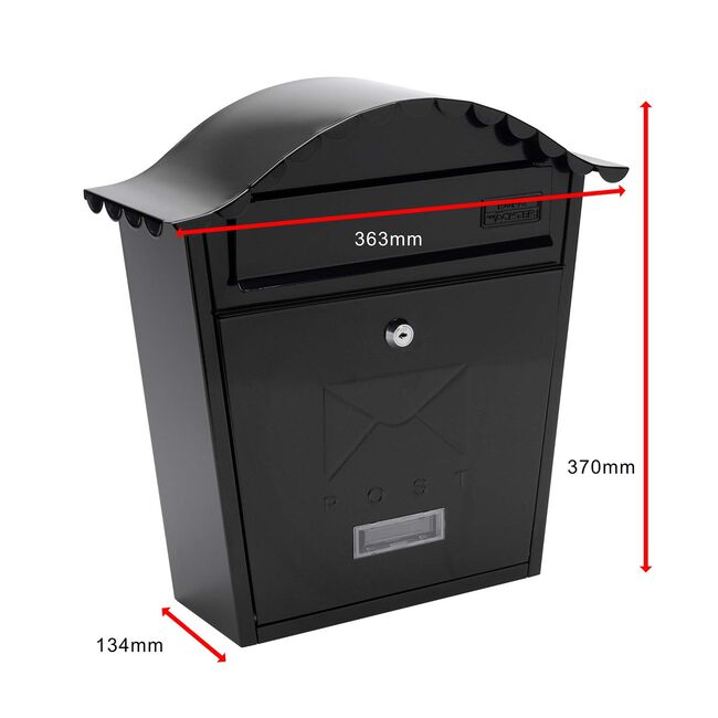 Steel Letterbox Classic Black